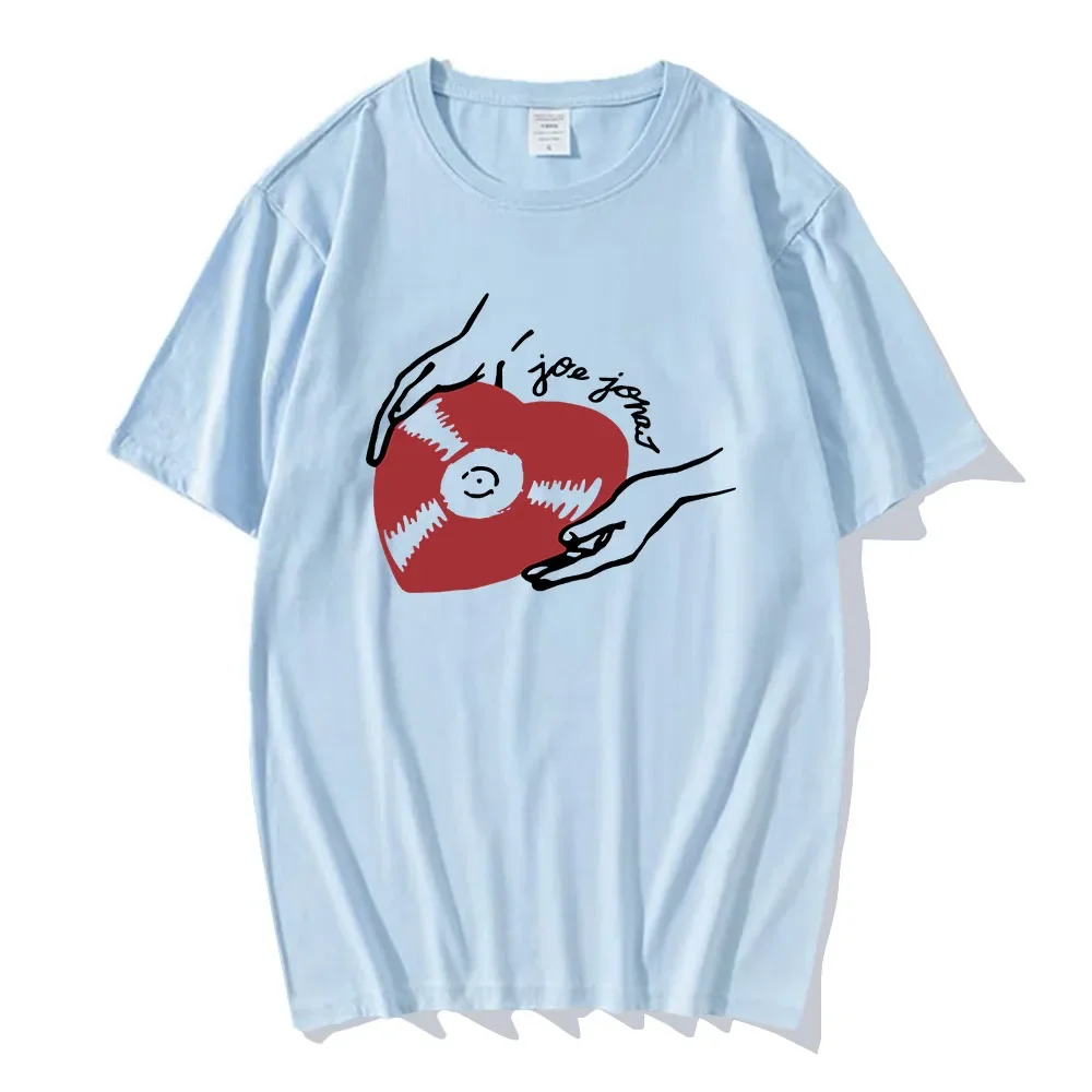 القلب تي شيرت مُسجل المغني جو جوناس تي شيرت مطبوع كم قصير س الرقبة تي شيرت موضة 2025 جديد تي شيرت نمط الملابس #4