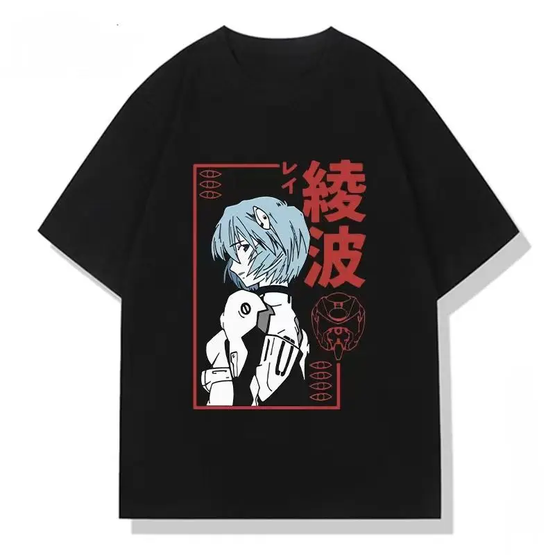2026 New Arrival Men Women Retro Manga Mecha Girl Portrait Print T-shirt Casual Loose Short Sleeve Street Cotton Tee