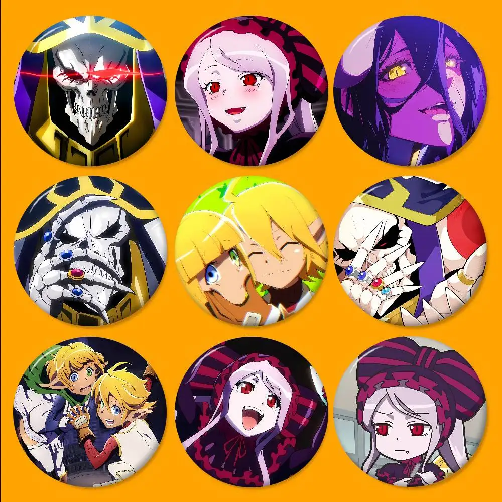 Anime Character Overlord Anime Button Pin Handmade Brooch for Clothes Cartoon Badge Backpack Decoration Jewelry Accessories