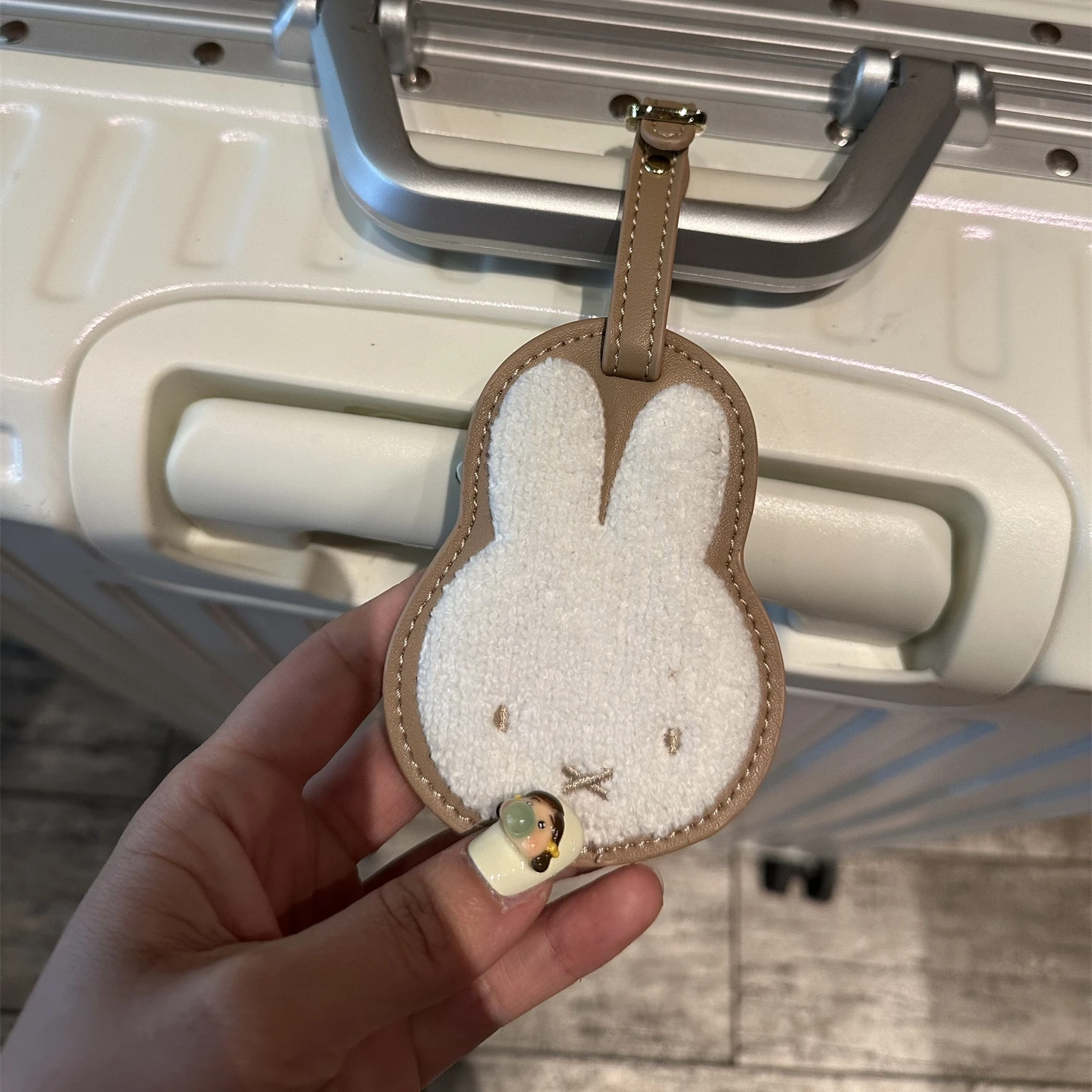 ميفي بوريس لطيف مطرز علامة الأمتعة الجلدية علامة تحديد الأمتعة Kawaii مكافحة فقدان تحقق في العلامة اسم العلامة علامة معلقة #6