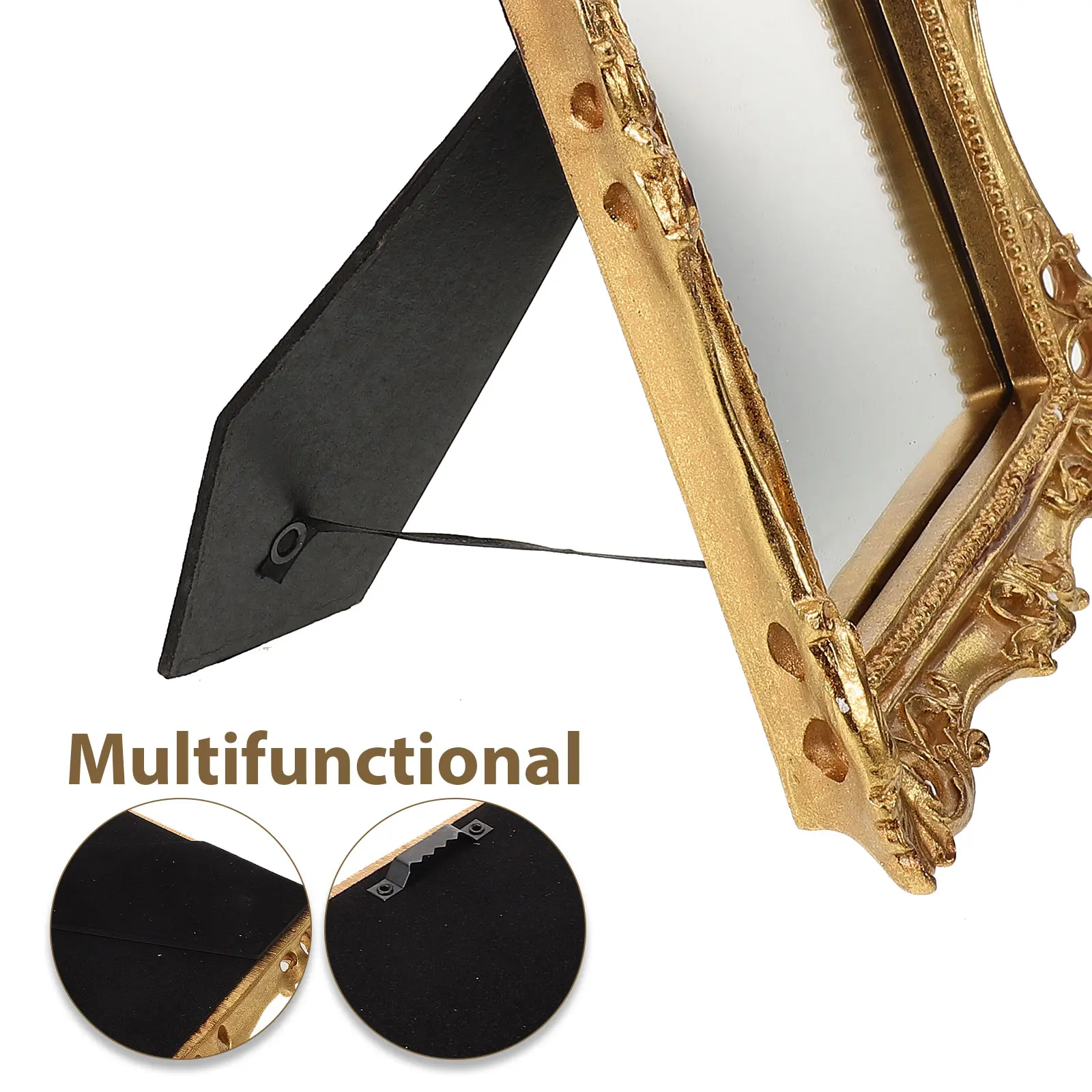 

Retro Wall Mirror Decor Hanging Vanity Bathroom Makeup Mirror Bedroom Entryway Corridor Decorative Home Mirrors Light for Indoor
