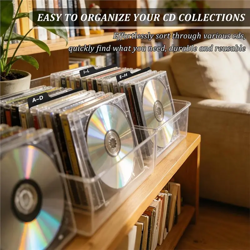 Promotion Blank Index Tab Included-For Media Storage Organizer-20PCS CD/DVD Dividers In 5 X 5.5 Inch Black PP Material