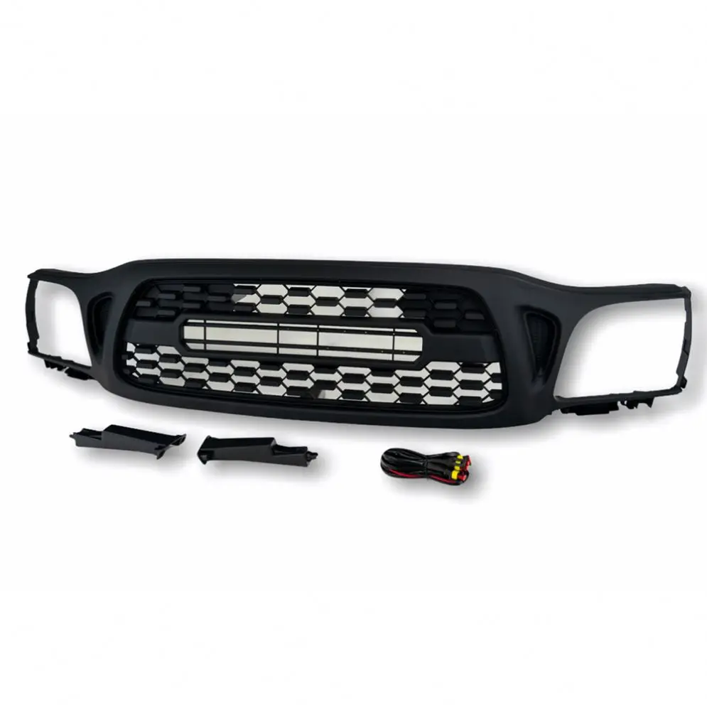 2001 2002 2003 2004 Pickup Accessories ABS Car Bumper Mesh TRD Grille With Lights For Tacoma