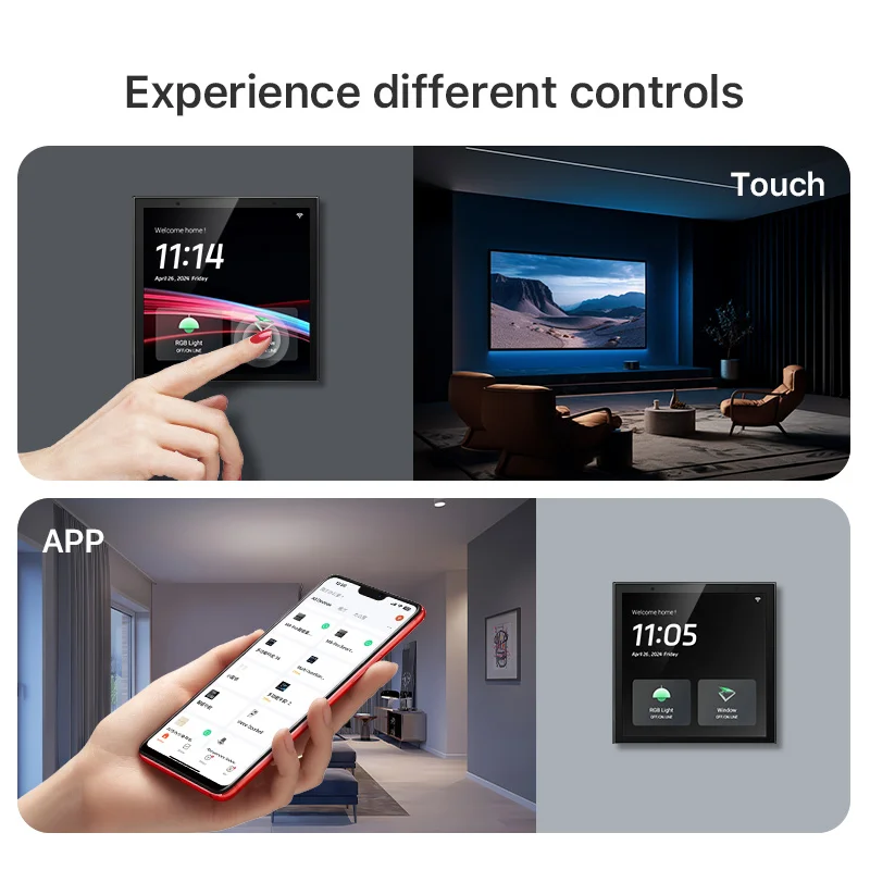 Painel de controle inteligente 4 polegadas wifi interruptor de parede inteligente multifuncional bt zigbee gateway para casa inteligente android ips