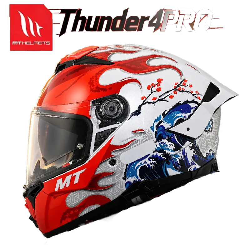 MT Original Thunder 4 Pro SV Motorcycle Helmet ECE DOT Approved Full Face Double Lens Racing Off-road Helmet Cascos Para Moto