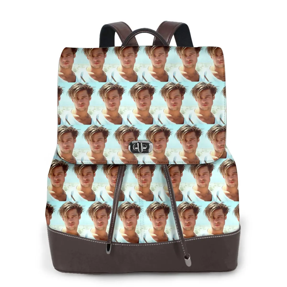 Secret Brad Pitt Gifts Movie Fan Women Soft Leather Backpack Large Capacity Multi Pockets Work Travel Ladies Casual Rucksack