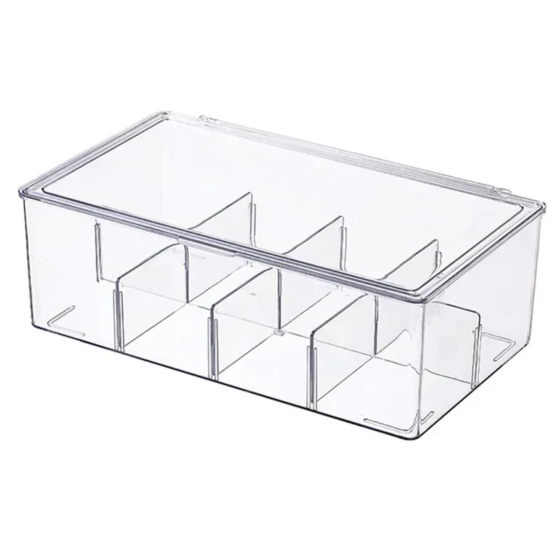 1 Piece Tea Bag Storage Box Office Multifunctional Storage Box With Lid Transparent