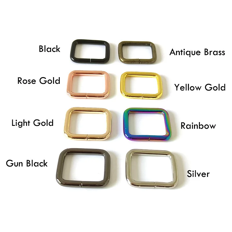 1Pc 15mm 20mm 25mm Webbing Rectangle Metal Belt Ribbon Buckle Handbag Backpacks Strap Link Chain Dog Leash Garment DIY Accessory