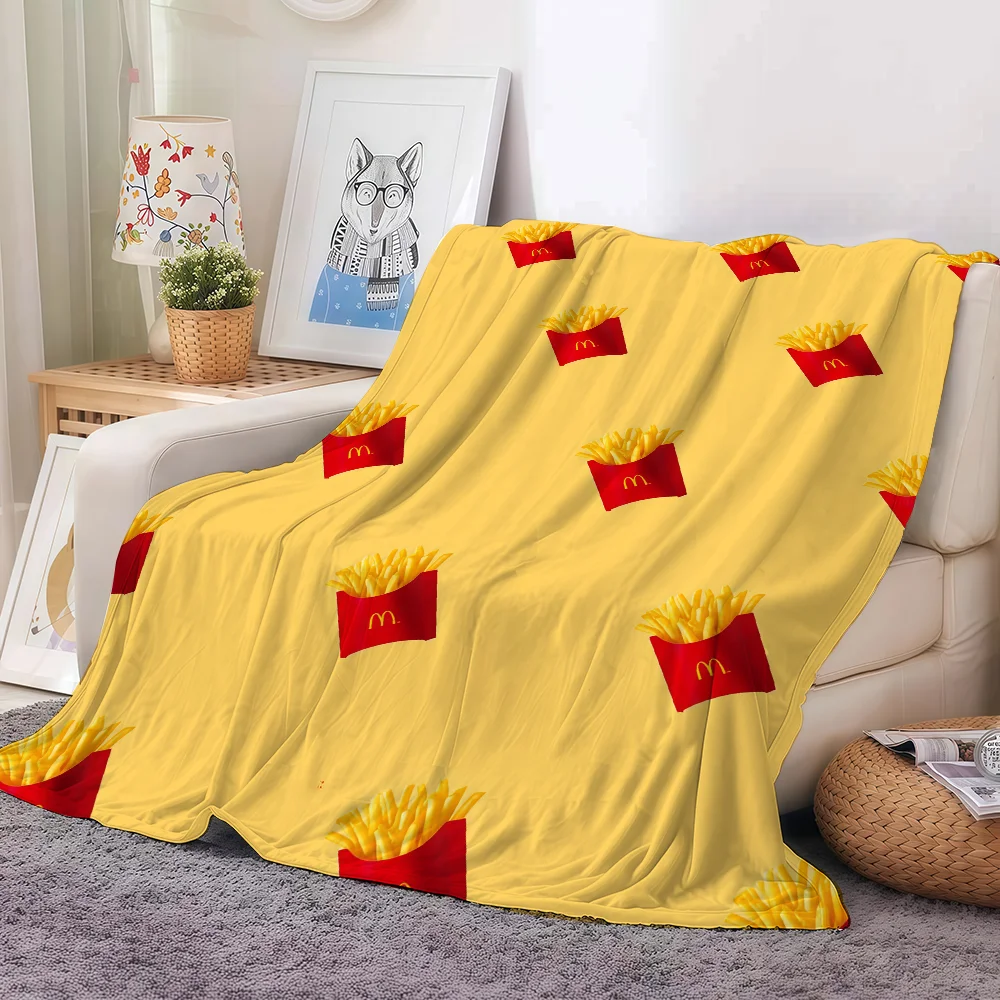 Fashion print M-McDonaldS Blanket For Sofa Office Bed Plane Travel Sleep Read Relax Camping Soft And Warm