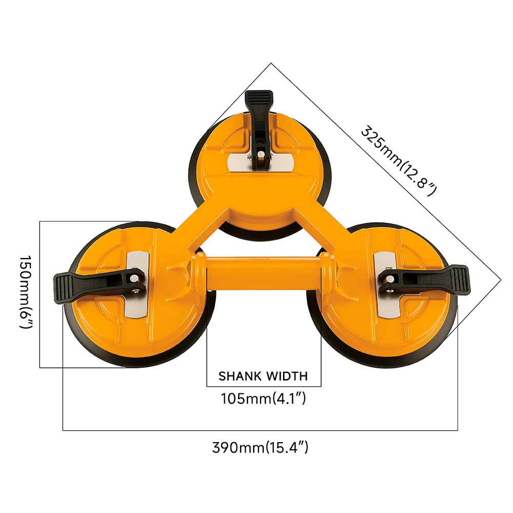 LOZLIN Vacuum Suction Cup Grip Sucker Plate Three -jaw Suction Puller For Tile Glass Floor Sucker Lifting Tool Professional