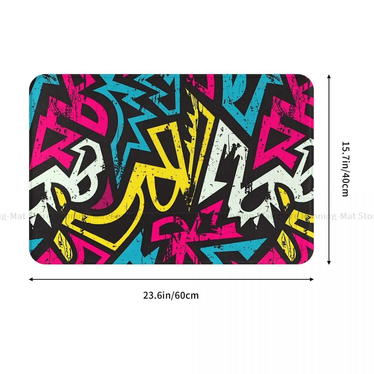 Hip Hop Graffiti Street Art Bathroom Non-Slip Carpet Urban Colorful Spray Paint Room Mat Entrance Door Doormat Floor Decor Rug