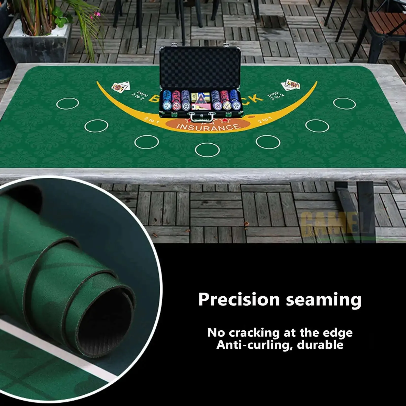 120x60cm large-sized blackjack rubber game table mat multiplayer game anti-slip poker table mat entertainment accessory