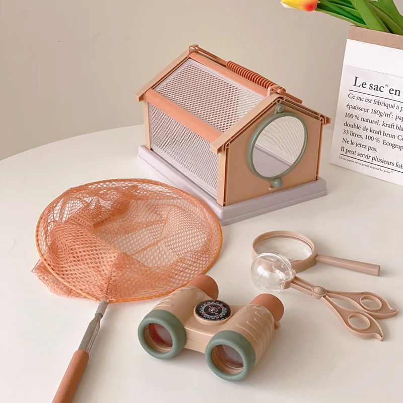 Insect breeding observation box, suitcase,magnifying glass toy, children's telescope, insect catching net, outdoor adventure set