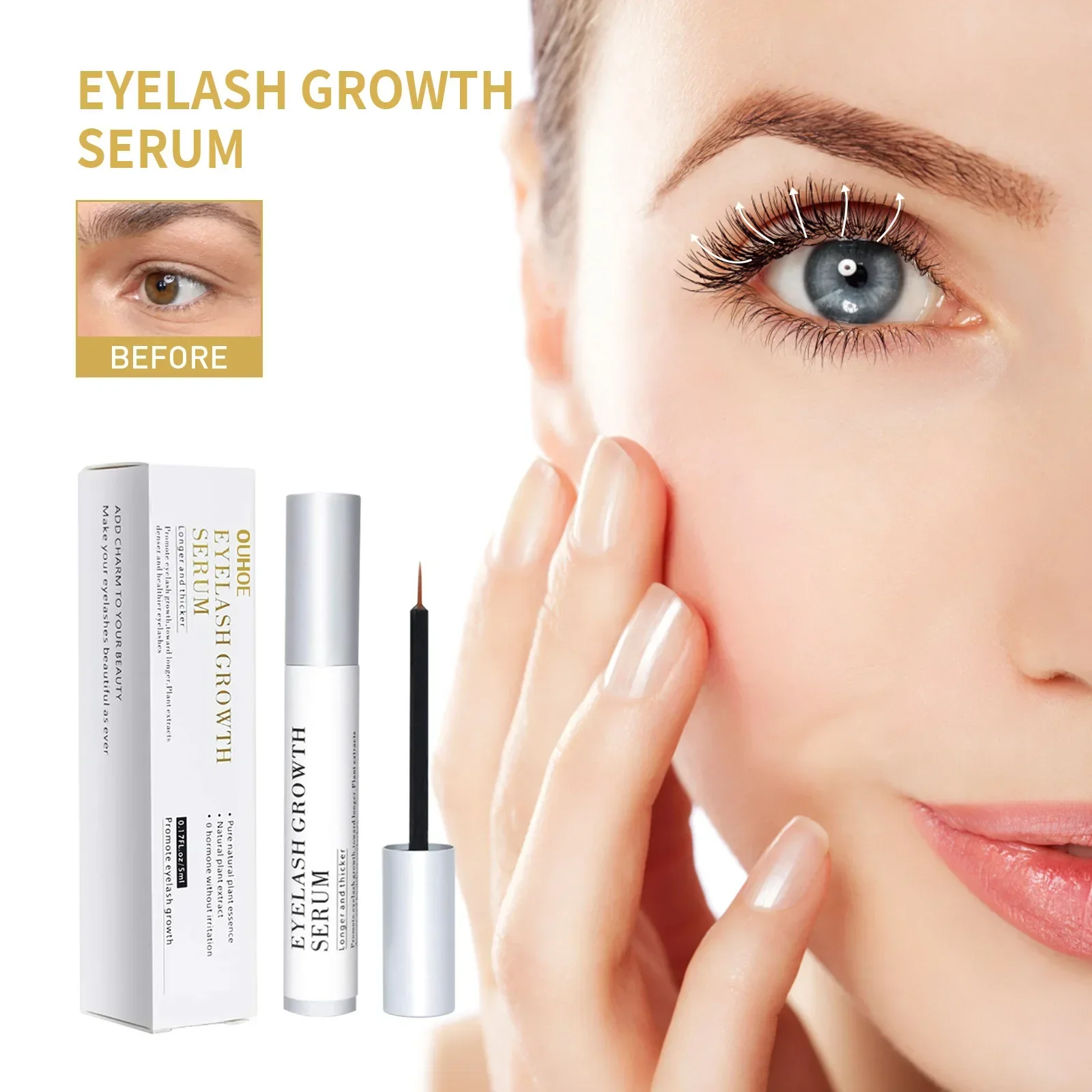 Natural Eyelash Growth Serum Eyelash Growth Enhancer Thicker Mascara Lash Lengthening Eyebrows Lift Eye Care Nutrient Solution