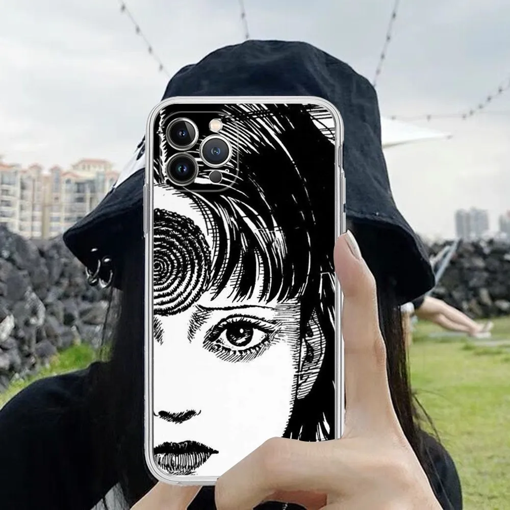 Black comics Junji Itos Tomies Phone Case For iPhone 15 14 11 12 13 Mini Pro XS Max Cover 6 7 8 Plus X XR SE 2020 Funda Shell