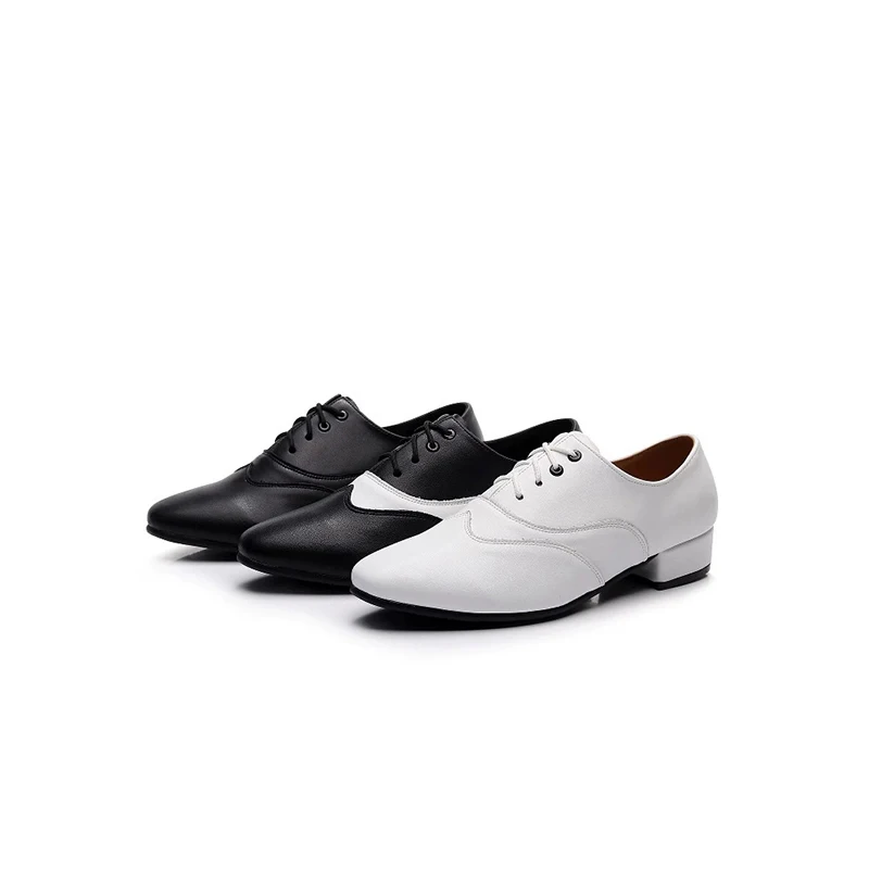 Koeienhuid Mannen Moderne Dansschoenen Vierkante Dansschoen Volwassen Zachte Zool Ballroom Dans Latin Schoenen Leatther Sneakers Hoge Hakken