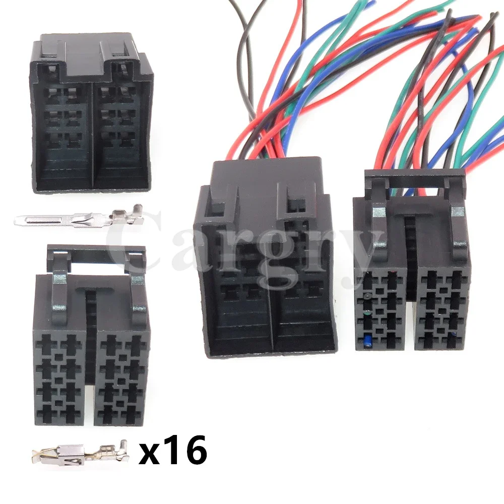 

1 Set 16P AC Assembly Car Male Female Docking Plug Automotive ISO Unsealed Connector Auto Audio Wire Harness Socket