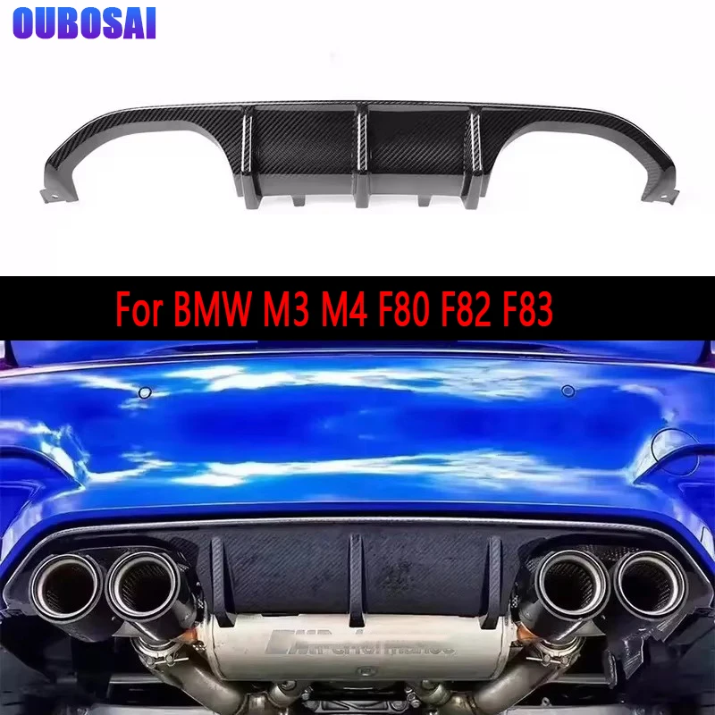

For BMW M3 M4 F80 F82 F83 2014-2020 Carbon Fiber Car Rear Bumper Diffuser Rear Splitters Spoiler Back lip body kit