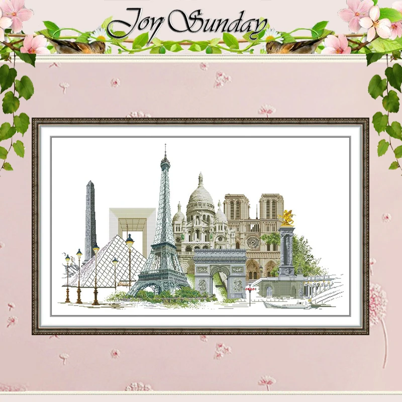 

Landmark Scenery Patterns Counted Cross Stitch Set DIY 11CT 14CT 16CT Stamped DMC Cross-stitch Kit Embroidery Needlework Crafts