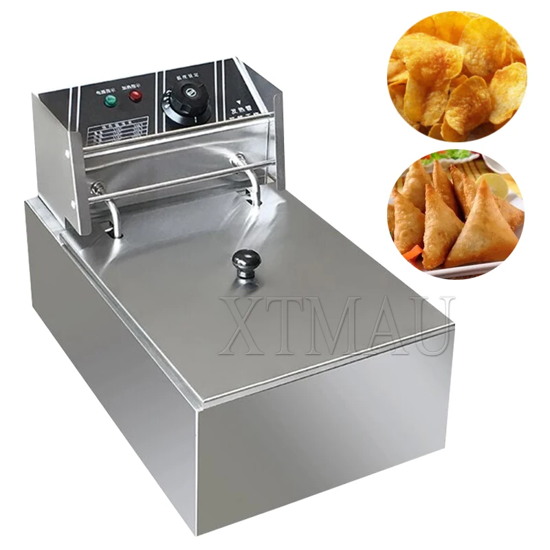 12L Deep Fryer Commercial Stainless Steel Electric Fryer French Chips Chicken Wings Fast Heating Snack Machine Food