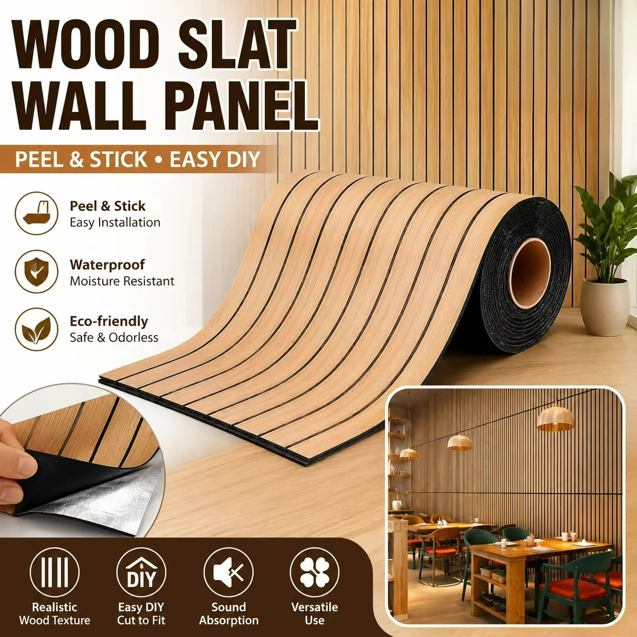 40cm*300CM  Self-Adhesive Wall Sticker PVC Thickened Waterproof for Living Room Bedroom Background Wall Decoration Wallpapers)