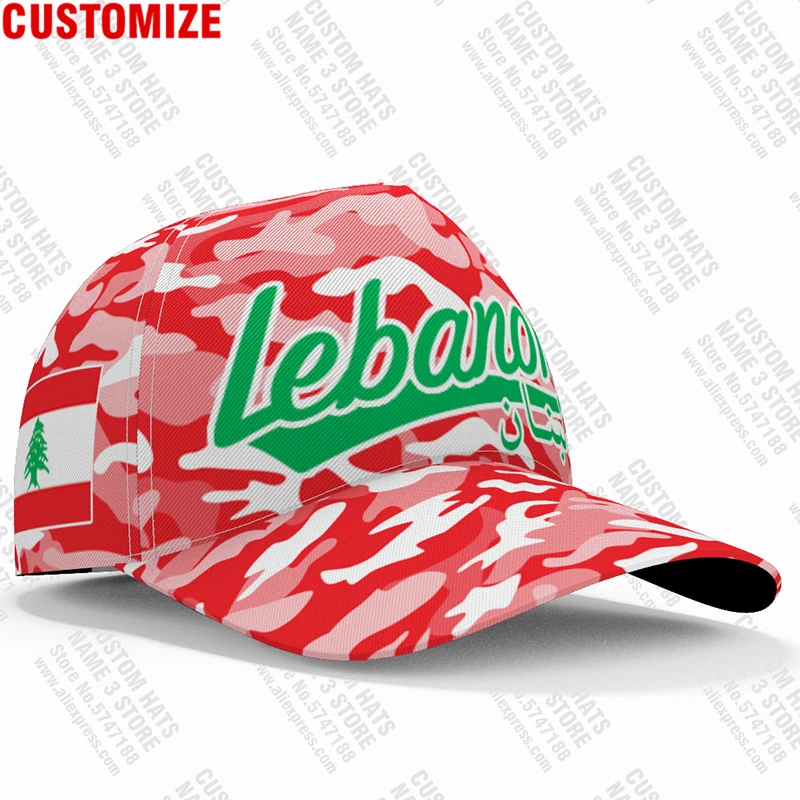 Lebanon Baseball Caps Free 3d Custom Name Team Logo Lb Hat Lbn Country Travel Arabic Arab Nation Lebanese Flag Lebanese Headgear