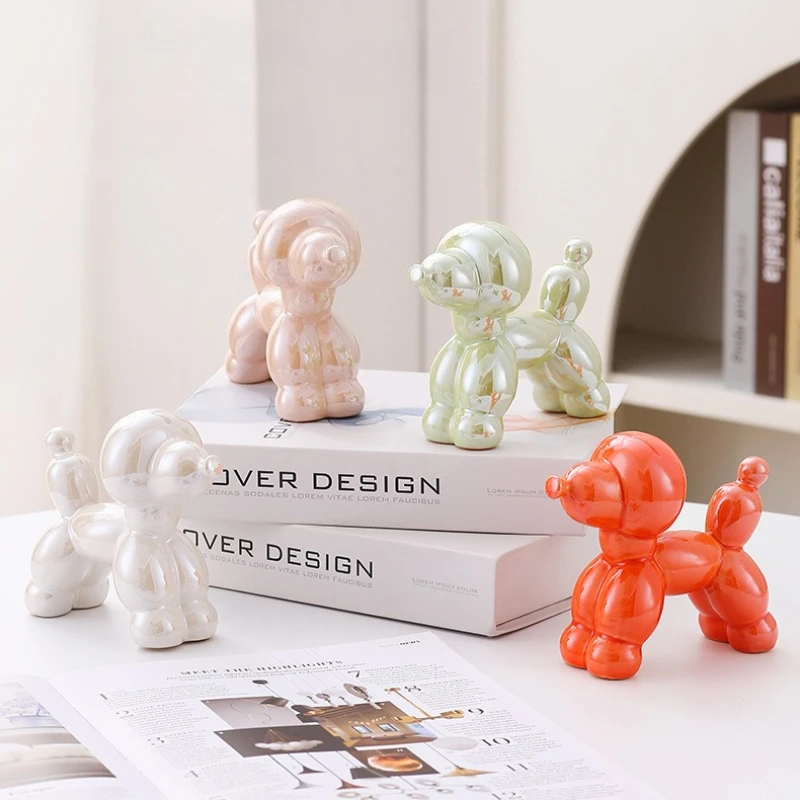 Nueva Mini Escultura Abstracta de Cerámica con Forma de Poodle, Decoración Creativa para el Hogar, Oficina, Suministros de Oficina, Decoración Festiva