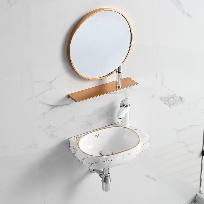 

Mini small size wall-mounted wash basin Small bathroom Wash table Home balcony Ceramic wash basin Single basin