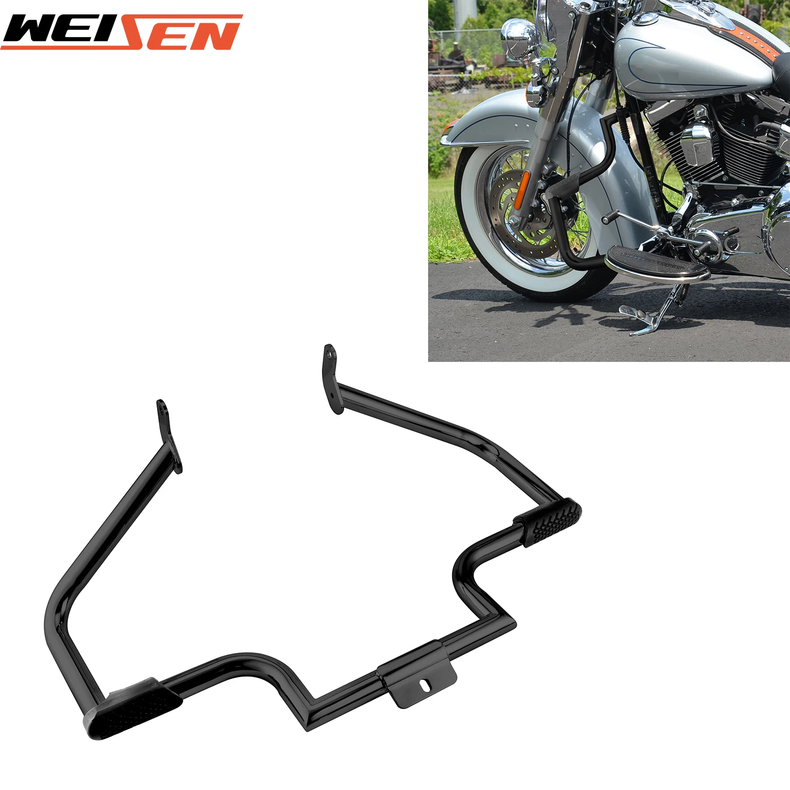 Motorcycle Sharp Angle Style Front Engine Guard Crash Bar 1 1/4 