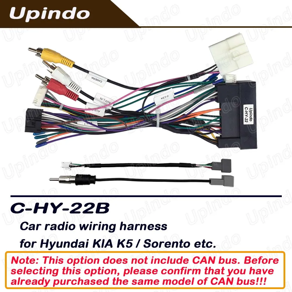 Android Head Unit Radio Wiring Harness with CAN Bus Adapter for Hyundai K5 Sorento Car Stereo CarPlay Cable Connector