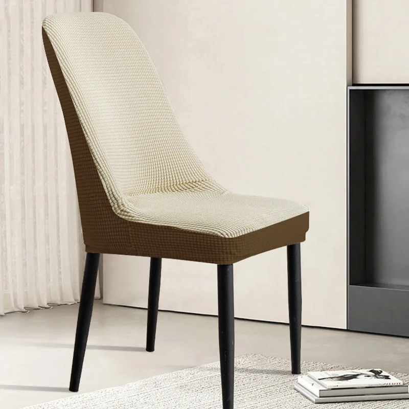 Home Office Chair Cover Solid Color Elastic Dining Chair Slipcover Stretch High Back Armchair Case Home Decor Accessories