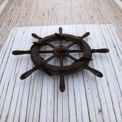 Mittelmeer-Schiff, Lenkrad, Wanddekoration, Ruderornament für Zuhause, Bar, Café, Küstenraum, nautisches Kinderzimmer