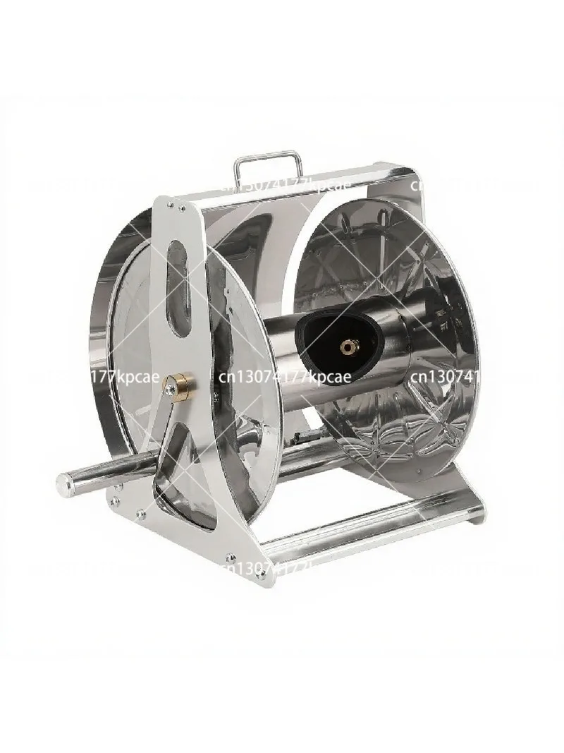 Stainless Steel Wall Mount Garden Hose Reel Holder with Cover for Car Washing and Watering