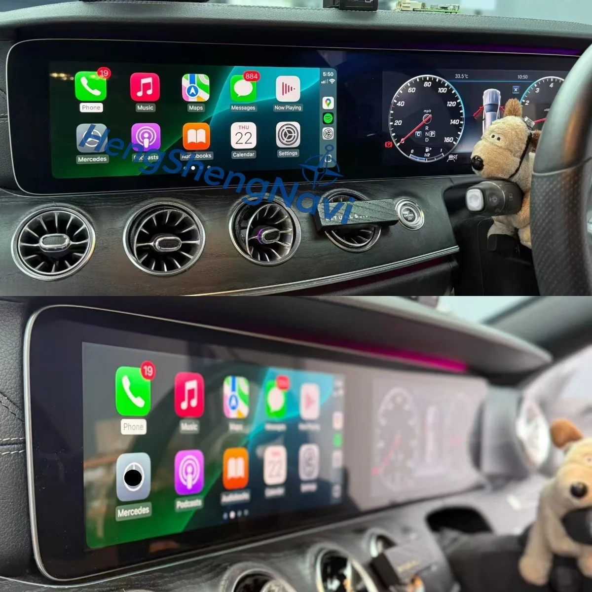 24.6Inch Android14 CarPlay Car Radio For Mercedes-Benz CLS W257 2017-2024 Touch Screen Multimedia Player GPS Navigation DSP