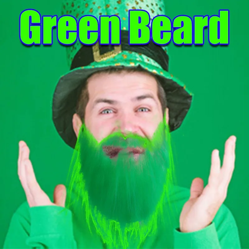 St. Patrick's Day Decorate Ireland Playful Green Long Beard Mask Green Beards Big Beard Revelry Show Interesting False Whiskers