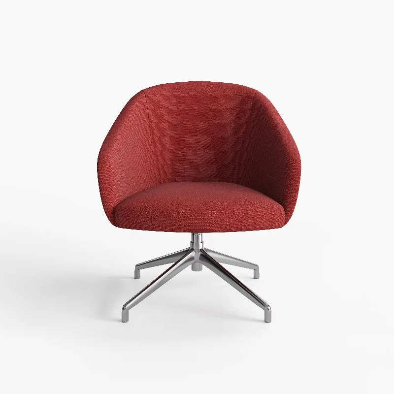 Stable rotating aluminum alloy base office leisure chair cold foam design room reception chair