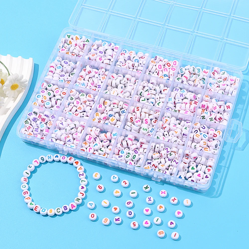 Alphabet Jewelry Making Kit 52/1250pcs Colorful Letter Beads and Bead Combinations Charming Bracelet Set DIY Jewelry Accessories