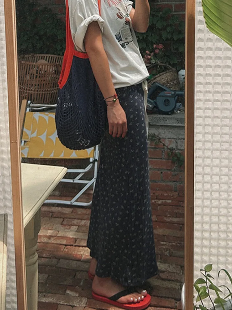 Gonna lunga floreale retrò con Dstring Dongda Gate Autunno New Sle Faionable Maglione da donna Primavera Autunno Inverno