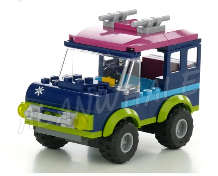 Friends Snow Resort blocos de construção para crianças, Off-Road Truck Roof, Kids Brick Sets, compatível com o modelo 10728, 144pcs