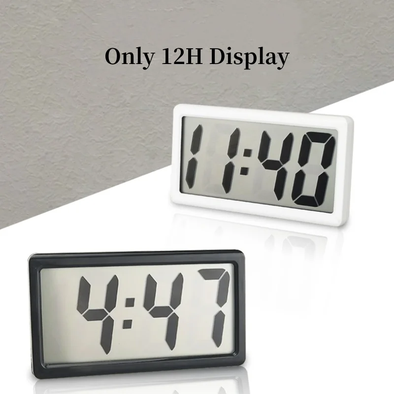 1pc Mini Battery Powered Digital Desk Clock Time Date 12-hour Display Table Clock  Wall-mounted LCD Clock With 4Pcs AG10 Battery