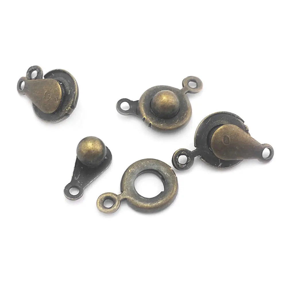 7.5MM 9MM Gold Color Silver Color Brass or Iron Round Button Clasps Bracelets Clasps Diy Jewelry Findings Accessories Wholesale