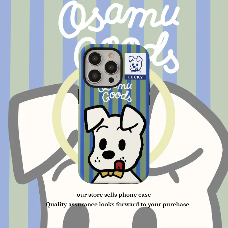 Cartoon Dog Lucky Phone Case for IPHONE 16 15PRO MAX 14 13 12 11 Plus Acrylic TPU Two in One Mobile Phone Cover Cases