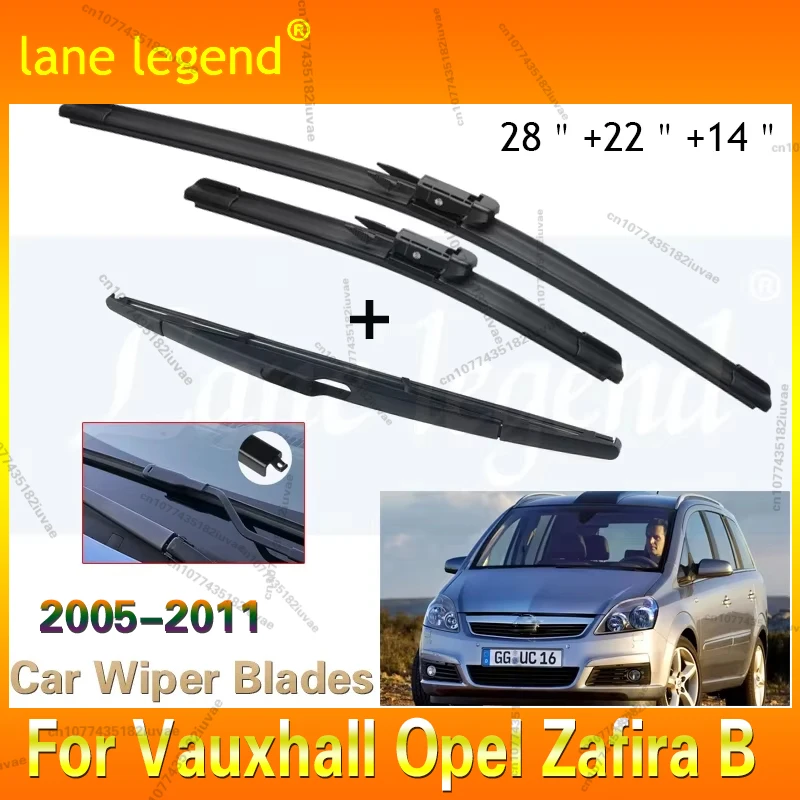 

Car Wiper Front & Rear Wiper Blades For Vauxhall Opel Zafira B 2005 - 2011 Windshield Windscreen Window Brushes 28"+22"+14"