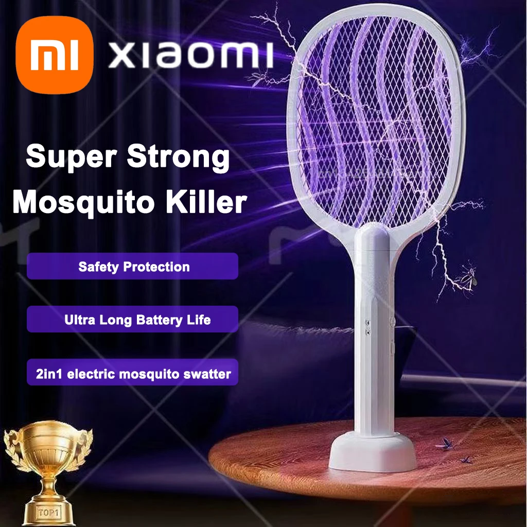 Xiaomi 2 In1 3000V Elettrico Mosquito Killer a Manico Lungo Uso Domestico di Campeggio Silenzioso Portatile Mosquito Killer Protezione di Sicurezza