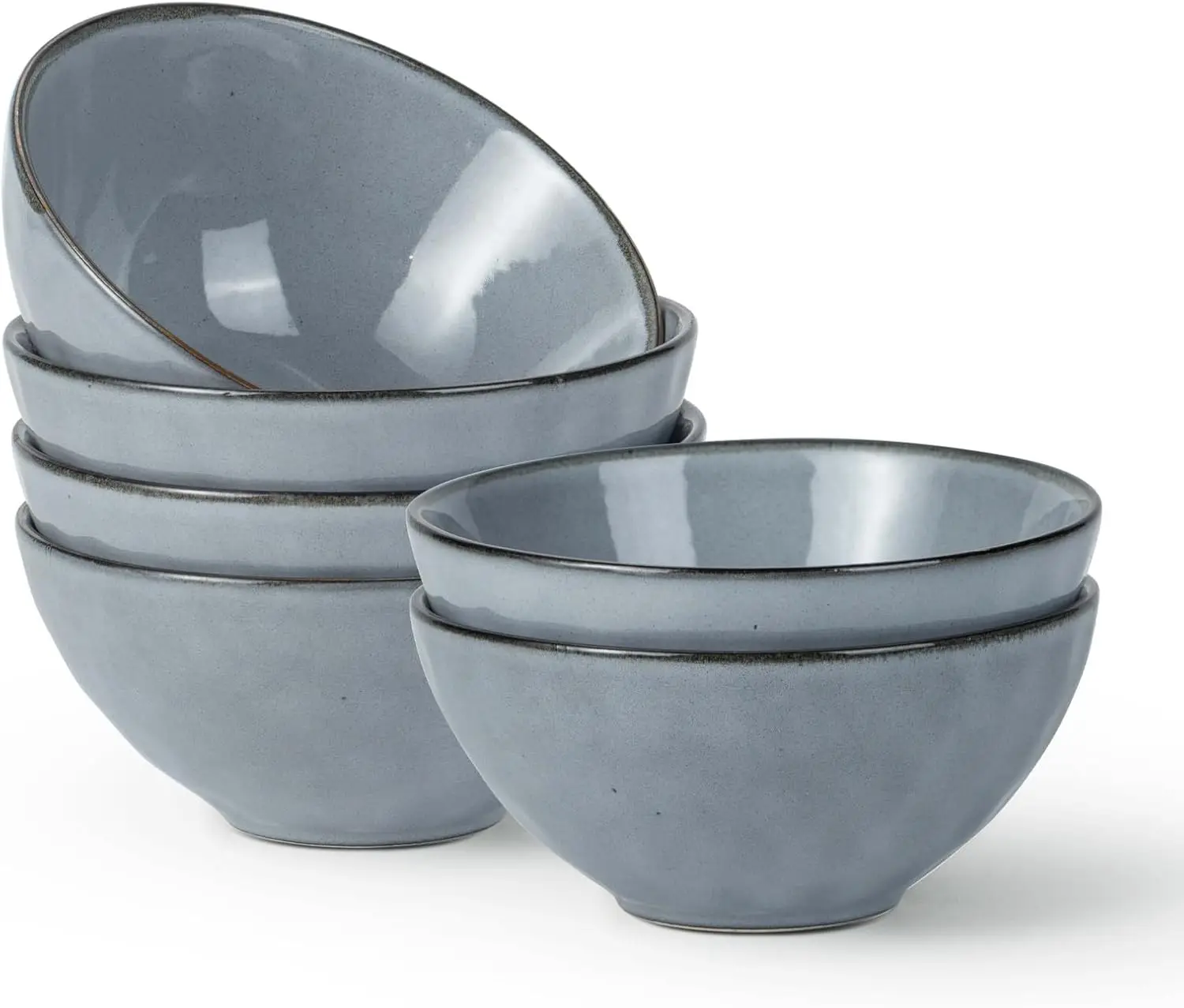 

Cereal Bowls Set of 6, Ocean Round 6" Soup Bowls, 23oz Rice Serving Bowl Oatmeal Bowls, Reactive Glaze Kitchen Bowl Set, Microw