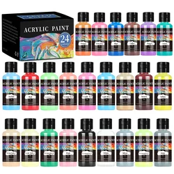 24 Colors Acrylic Paint Set Leather Repair Color Paint Oil Dye Coats Leather Finish Paste Supplies DIY Craft Leather Shoe