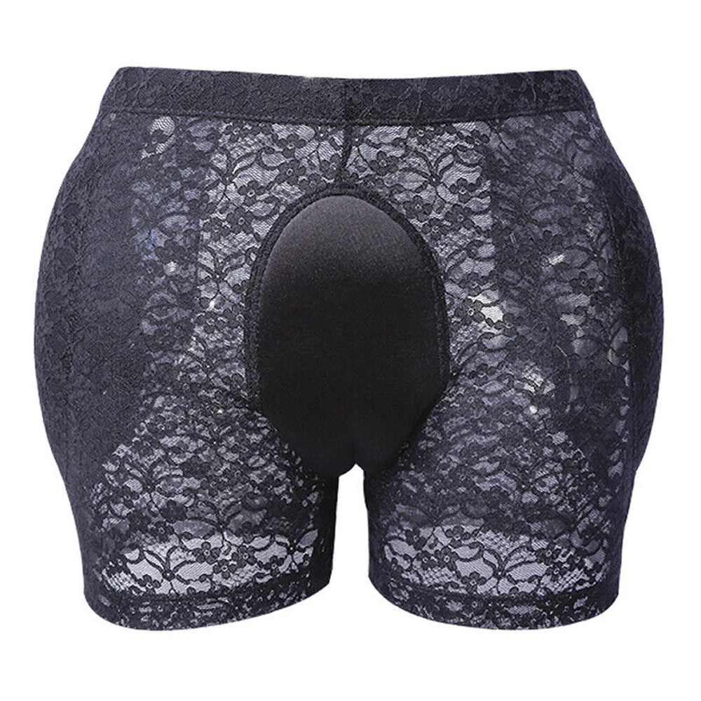 Men Sissy Lace Shaping Briefs, Comfortable Cotton+Polyester Material, Hiding Gaff Underwear, Crossdresser Transgender