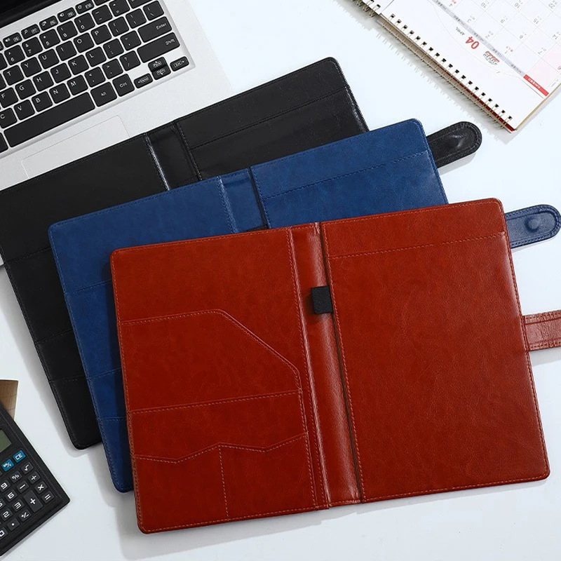 Mini A5 Padfolio Portfolio Binder Brown Legal Writing Pad Document Organizer مجلد لمكتب المدرسة والفندق 7 × 10 بوصة #1