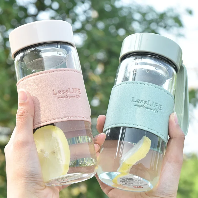 NEW 500ml Transparent Glass Coffee Cup Japanese Style Stylish Glass Bottle with Teapot Insulation Cover Heat-resistant Cup