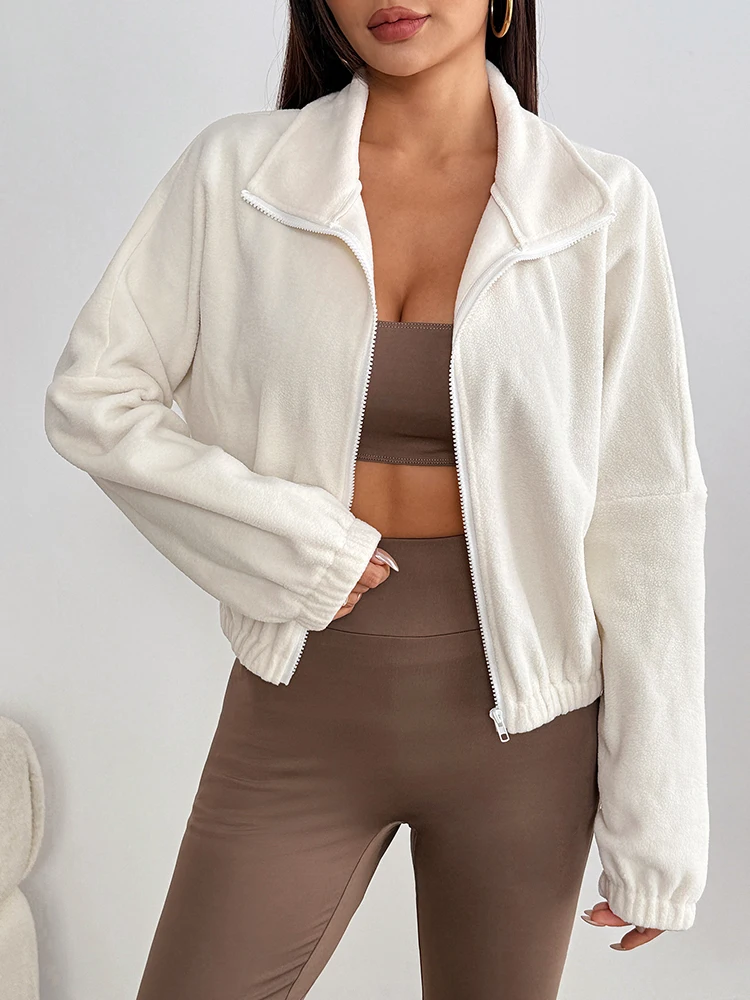 

Autumn Winter New Women's Coat Top Streetwear Fashion Zippers Long Sleeves Coat Solid Sexy Female Casual Slim Versatile Clothing